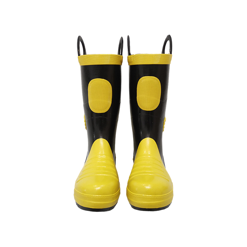 Botas de goma para bomberos Mango de goma Tapa de acero Entresuela de acero